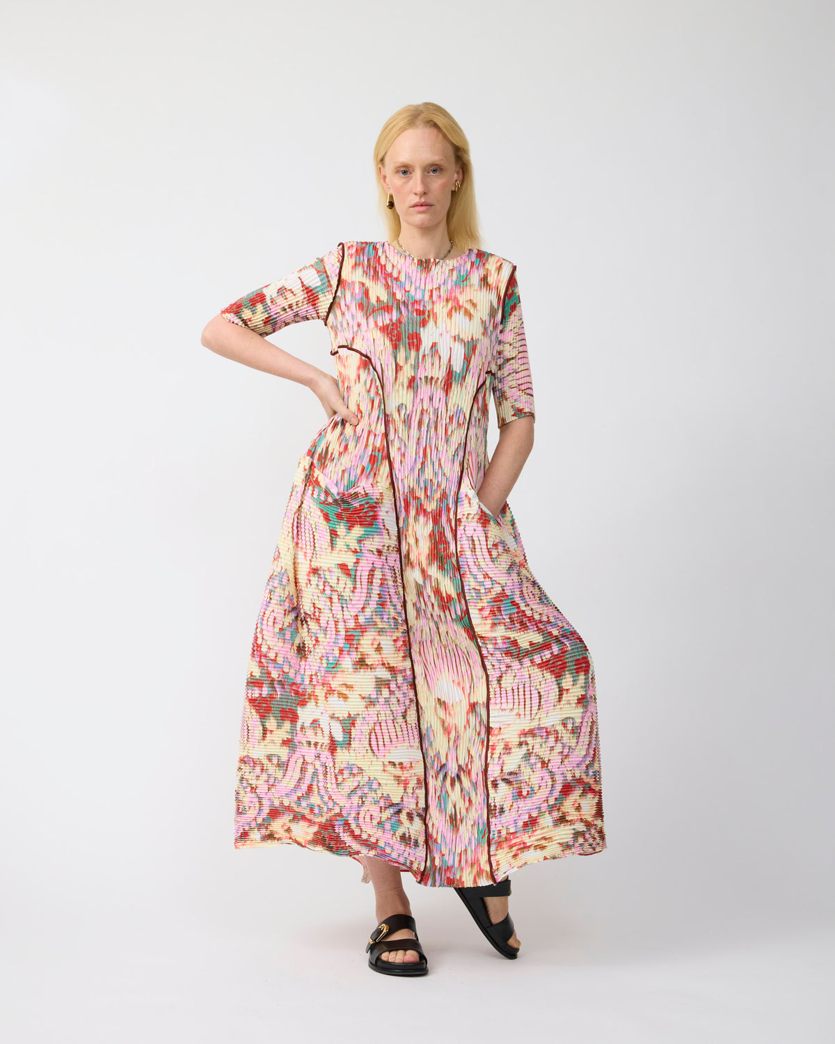 Uma Handpleated Dress in Jim