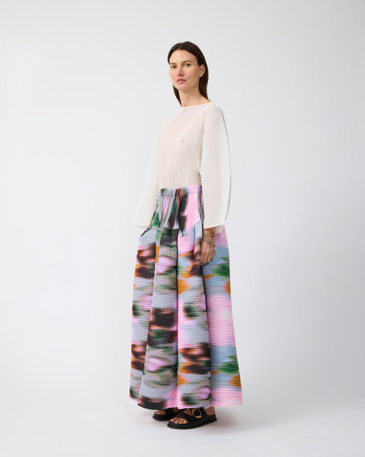 Kenza Handpleated Skirt in Maris