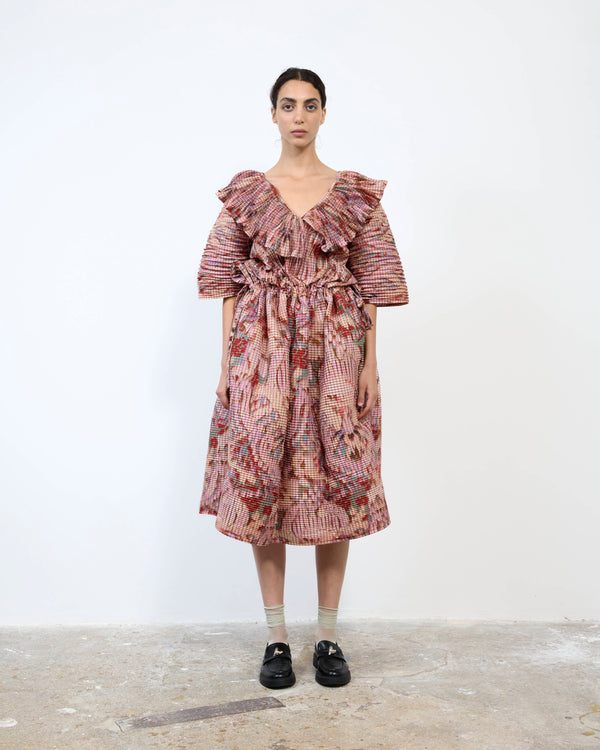 HANDPLEATED NIKA DRESS IN JIM