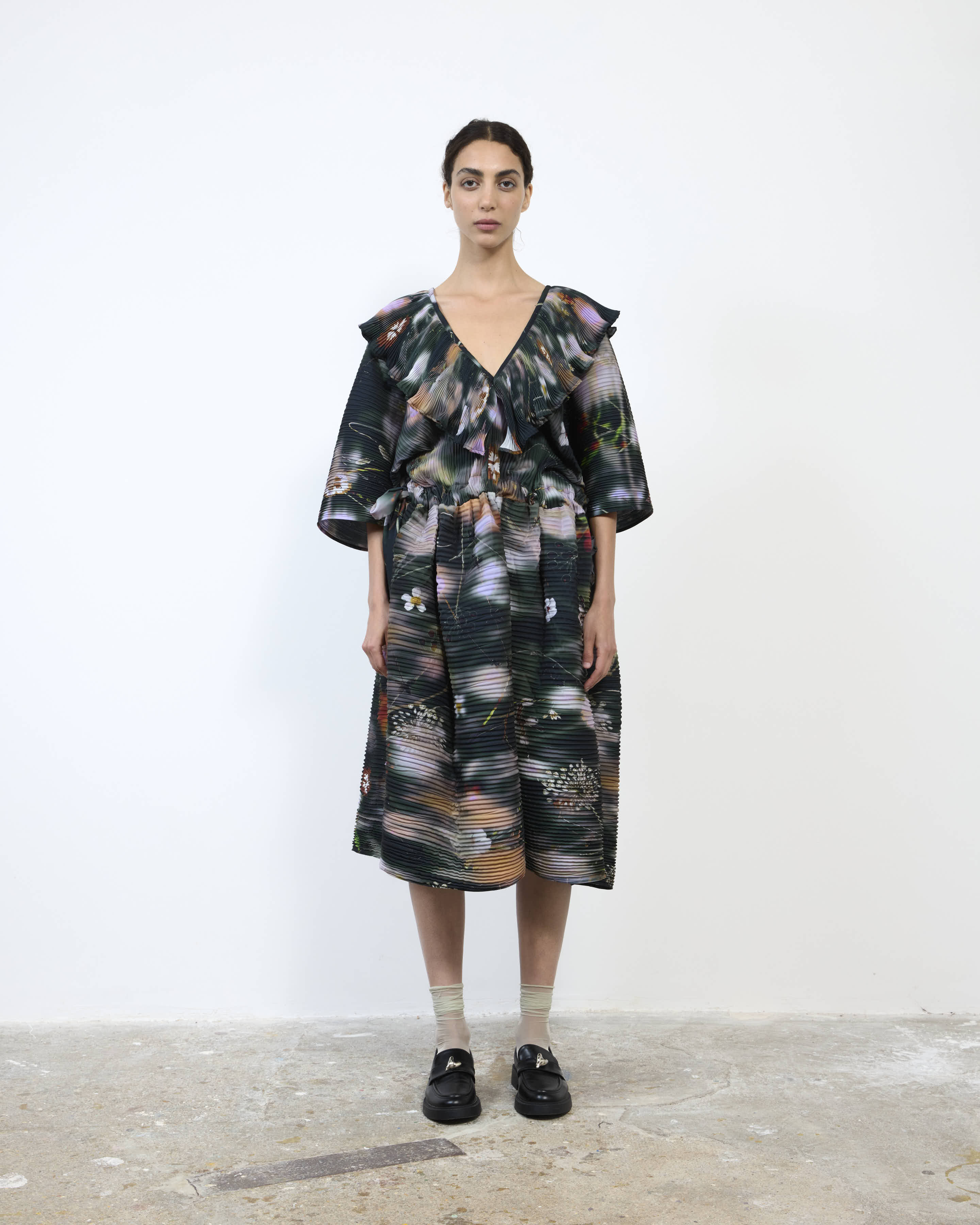 HANDPLEATED NIKA DRESS IN FRANCES