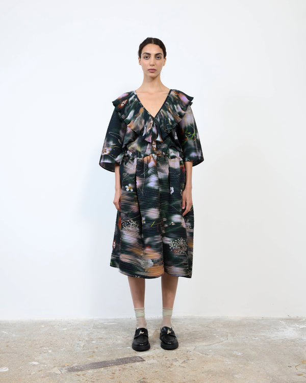 HANDPLEATED NIKA DRESS IN FRANCES
