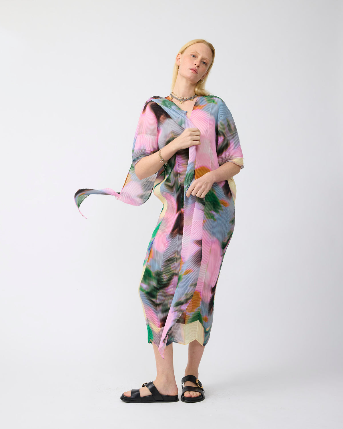 Stacy Handpleated Kaftan in Maris