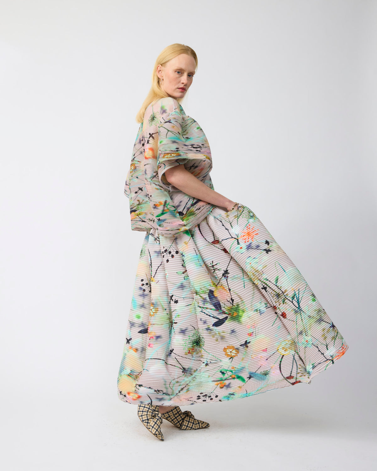 Robin Handpleated Top in Frances