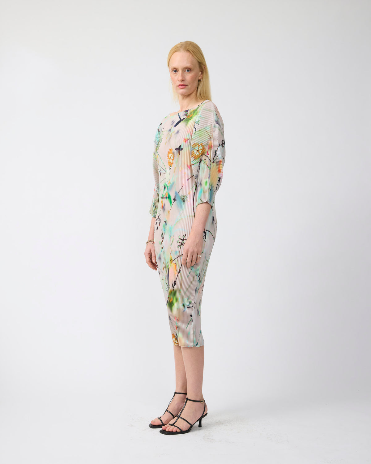 Leila Pleated Dress in Frances
