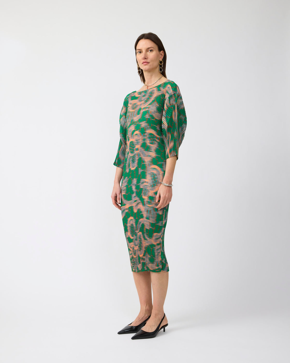 Leila Pleated Dress in Gallia