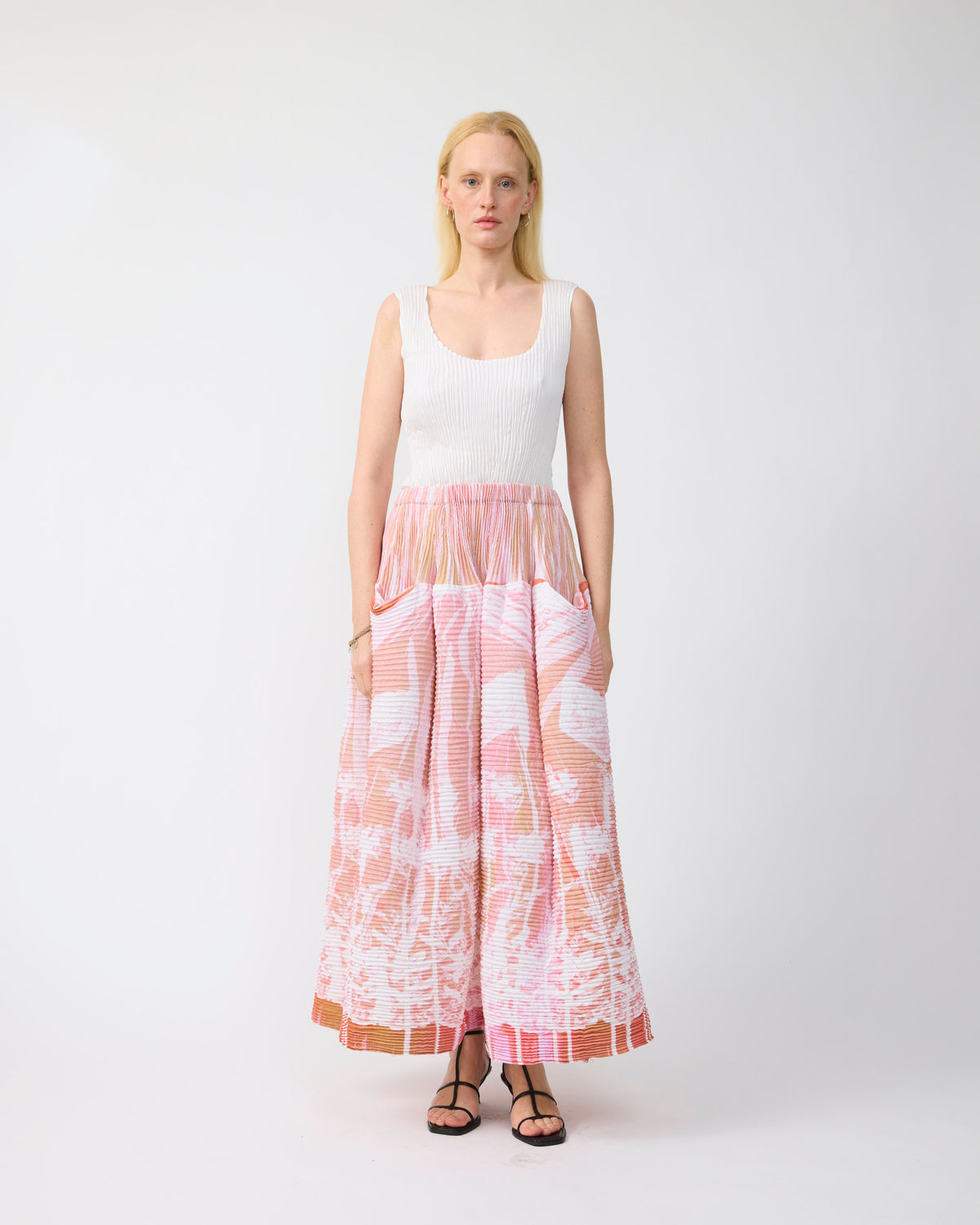 Kenza Handpleated Skirt in Apo