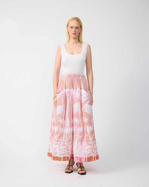 Kenza Handpleated Skirt in Apo