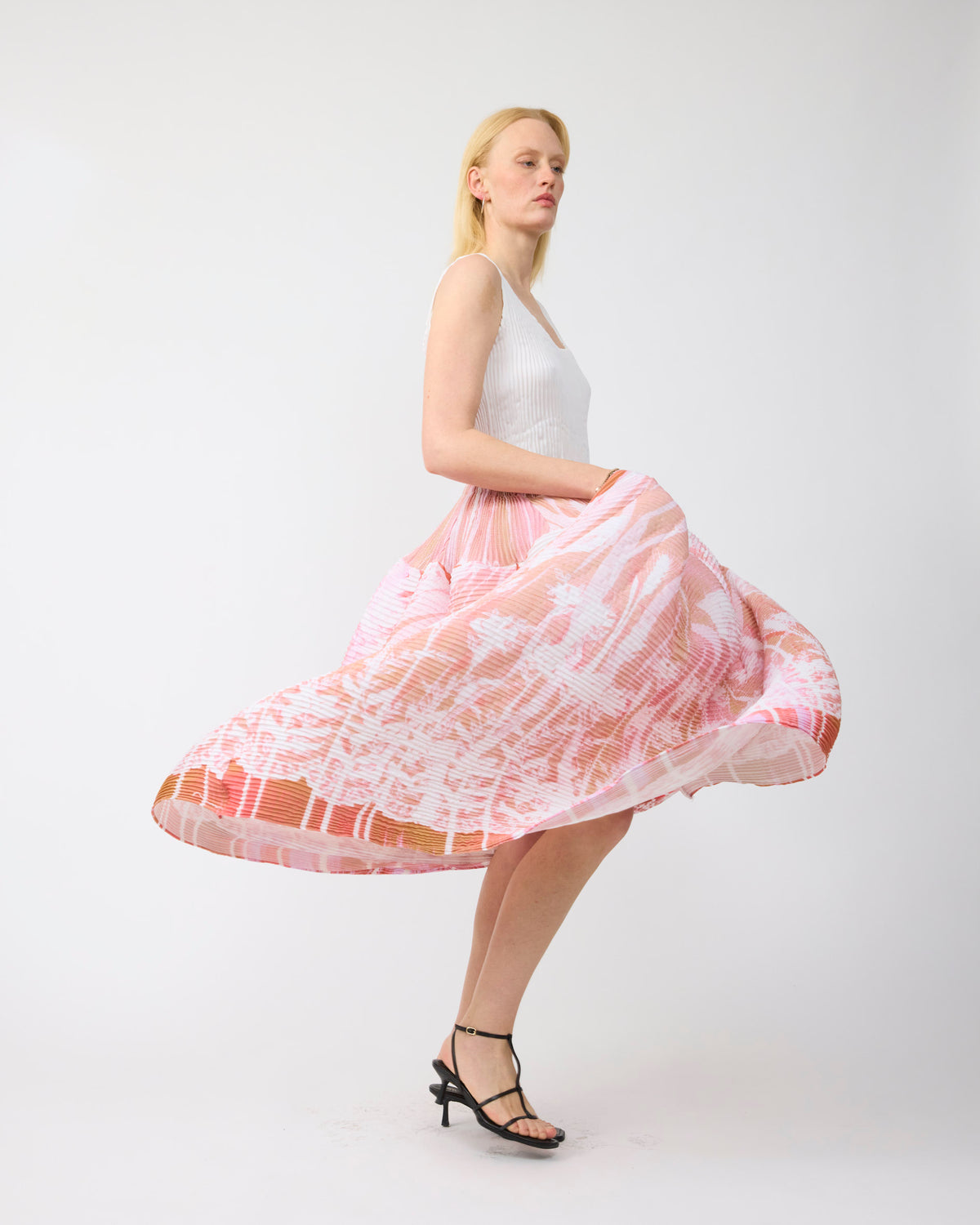 Kenza Handpleated Skirt in Apo