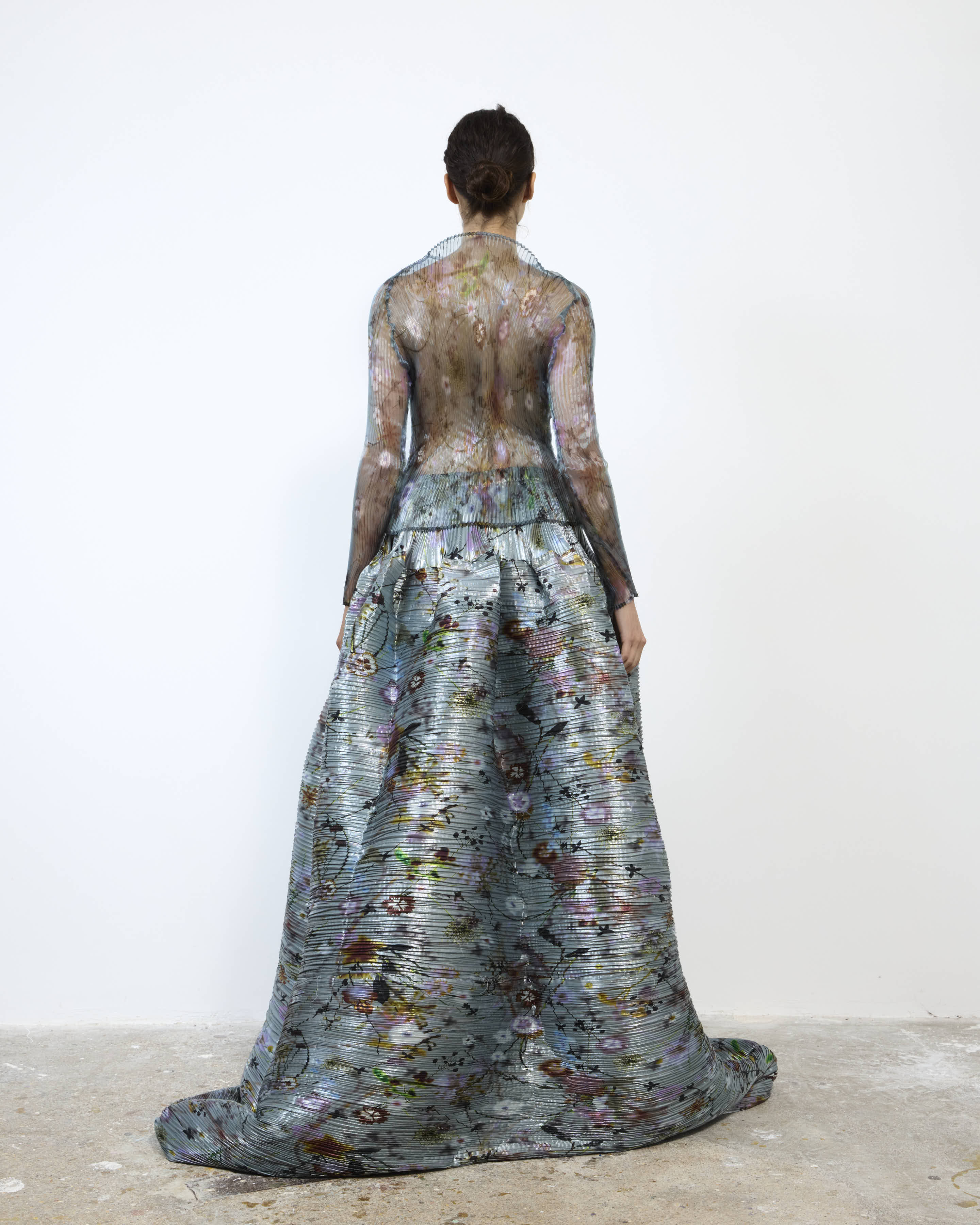 LEE PLEATED TOP IN TRANSPARENT FRANCES