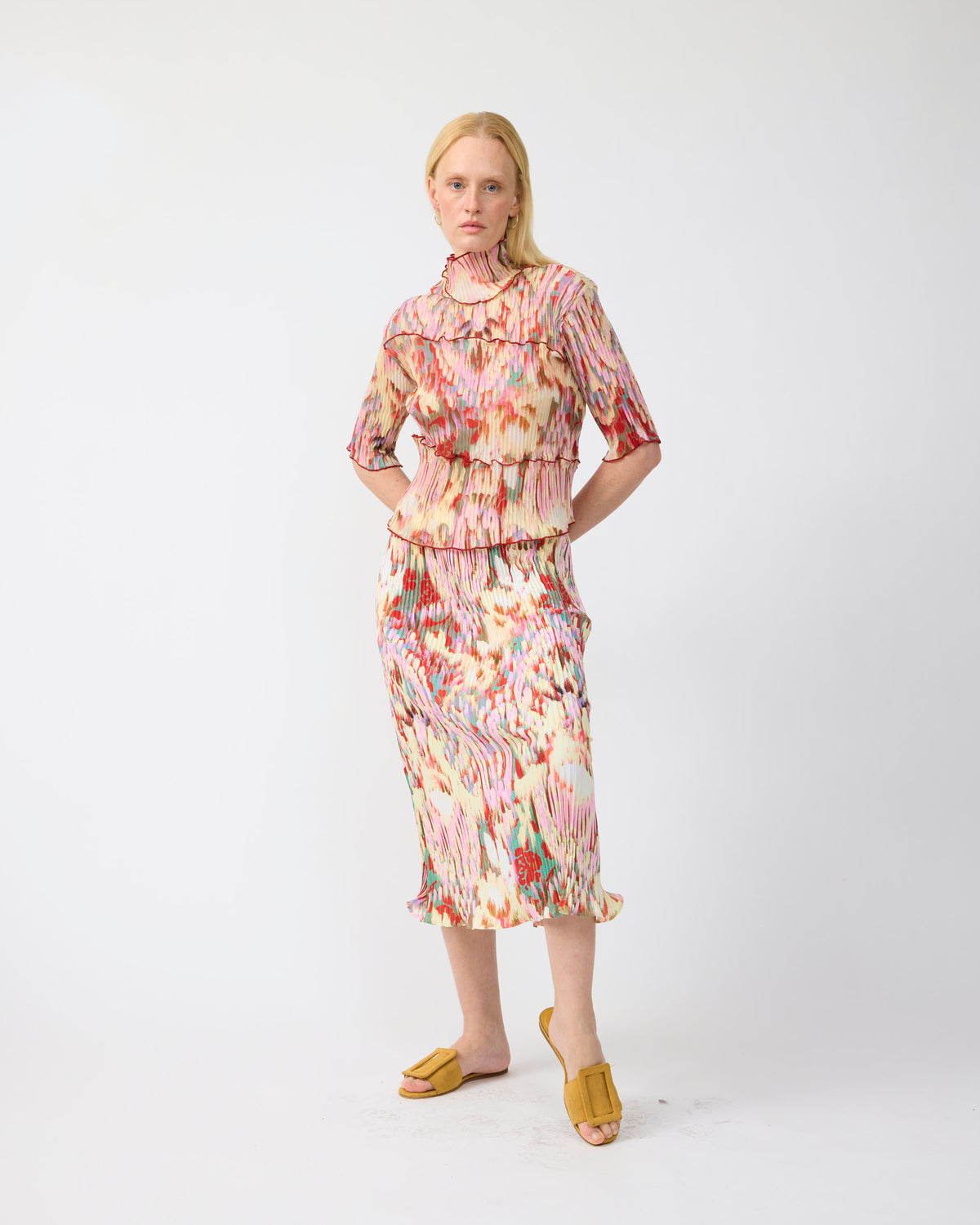 Lasse Pleated Top in Jim
