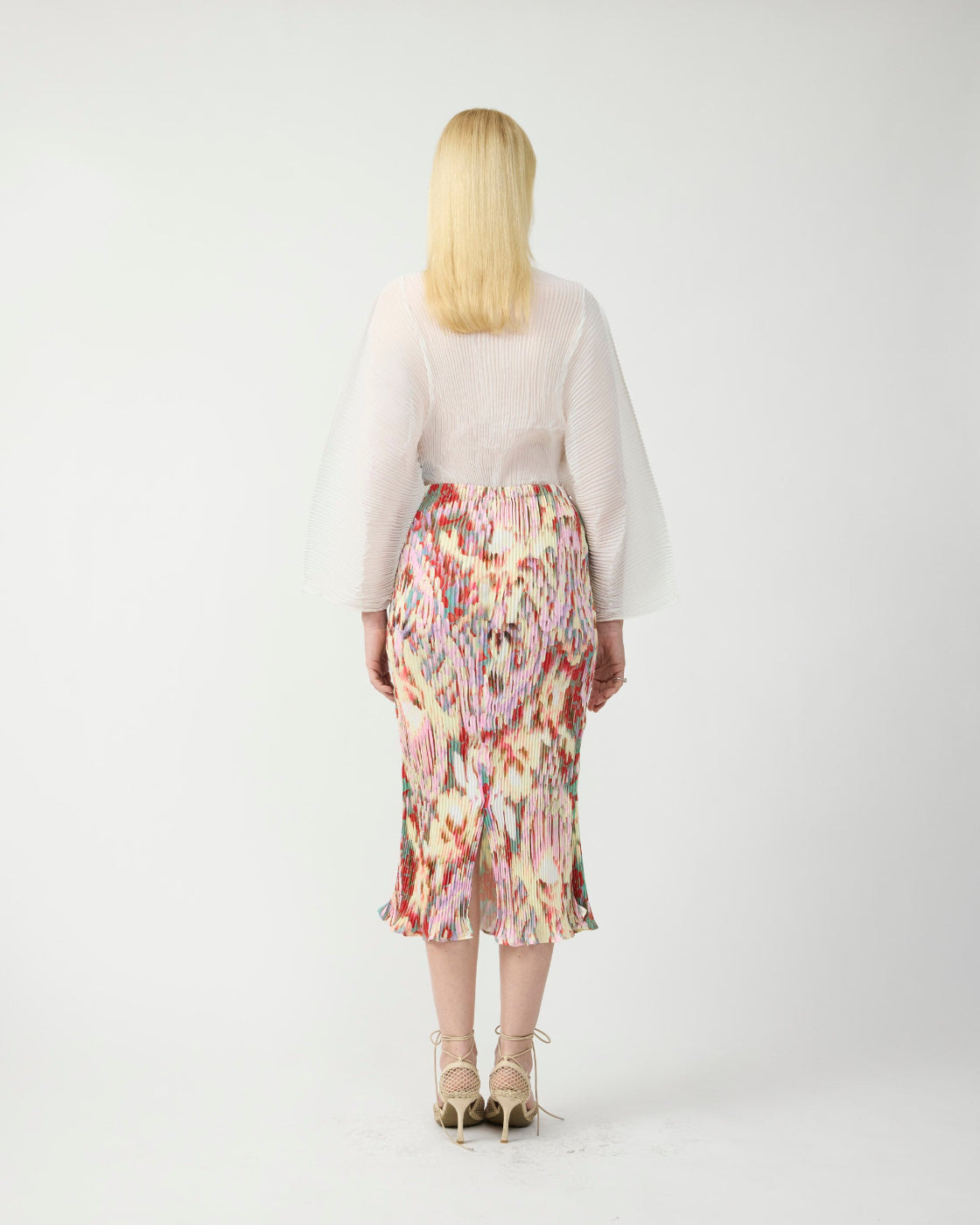 Rana Handpleated Top in White