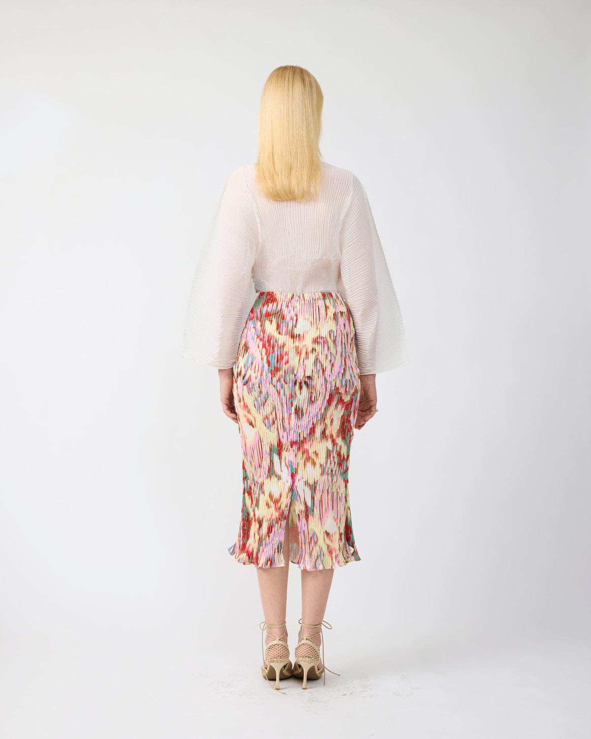 Rana Handpleated Top in White