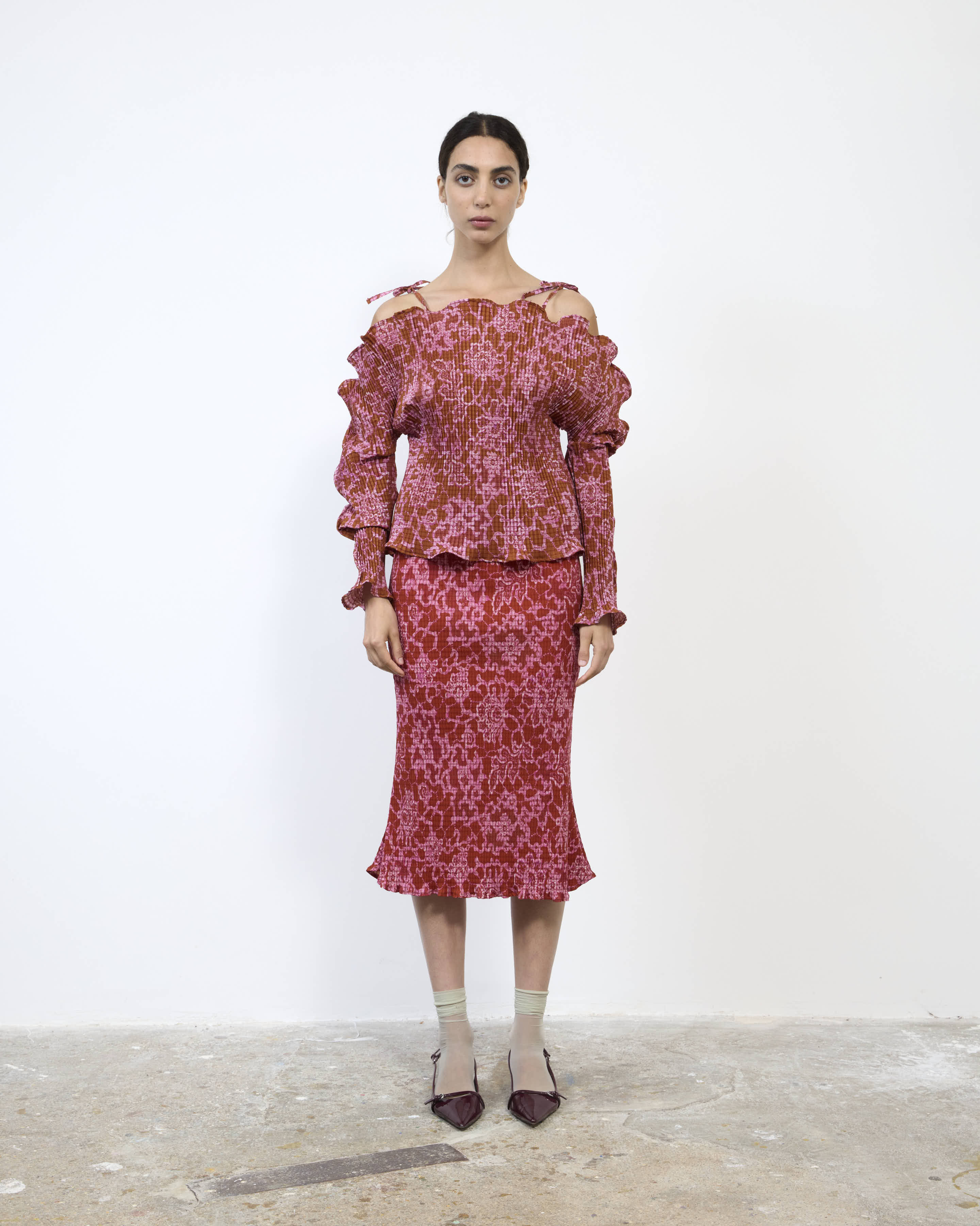 JIL PLEATED TOP IN SANSA
