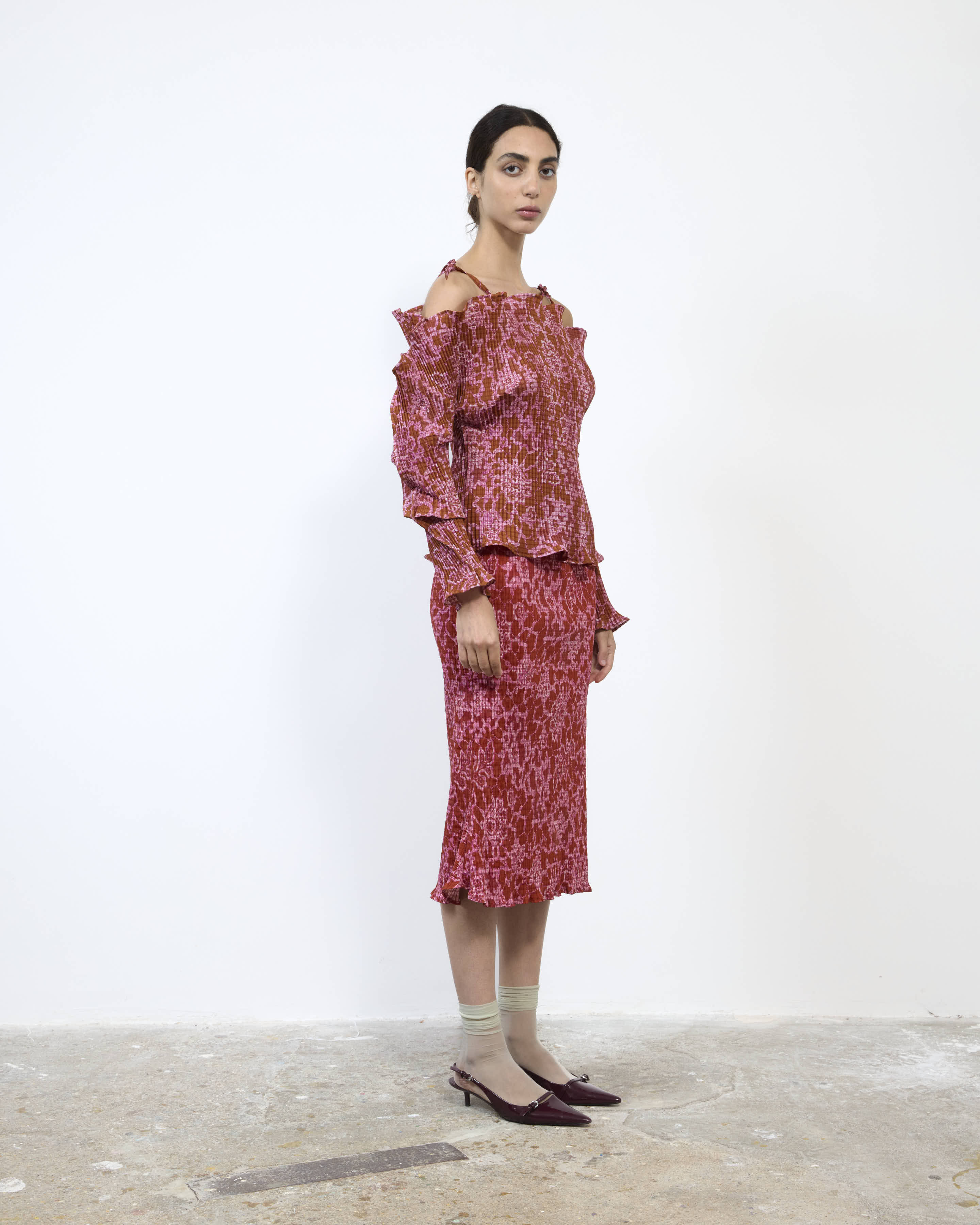 JIL PLEATED TOP IN SANSA