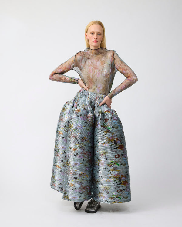 Lee Pleated Top in Transparent Frances