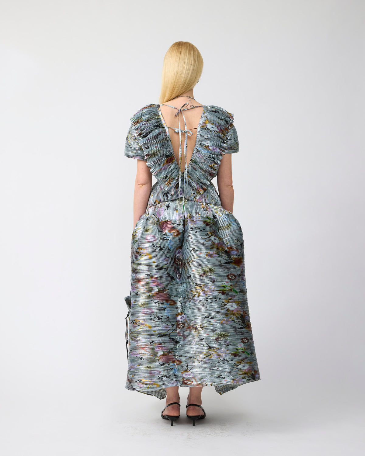Marcia Handpleated Top in Metallic Frances
