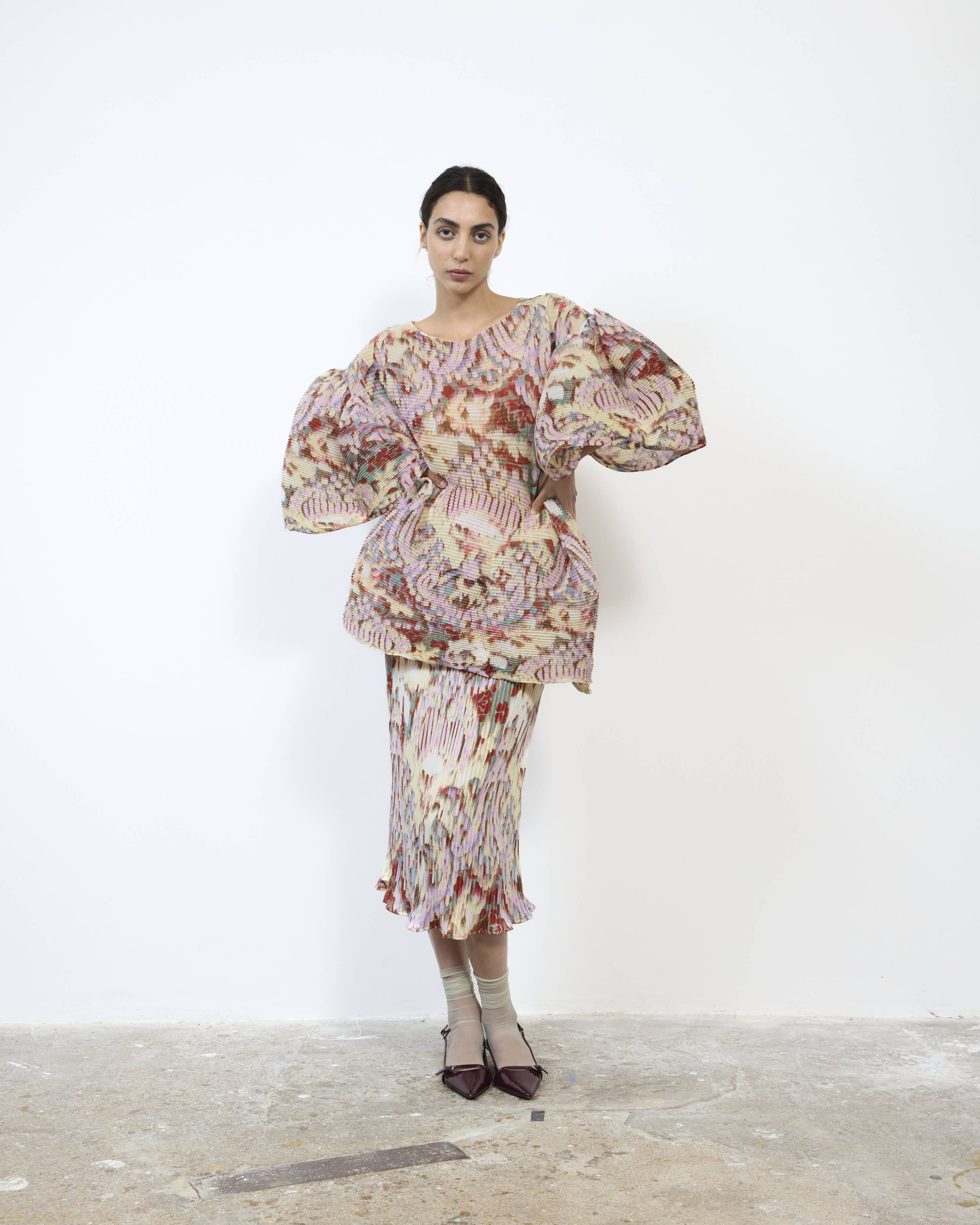 HANDPLEATED ROBIN TOP IN JIM