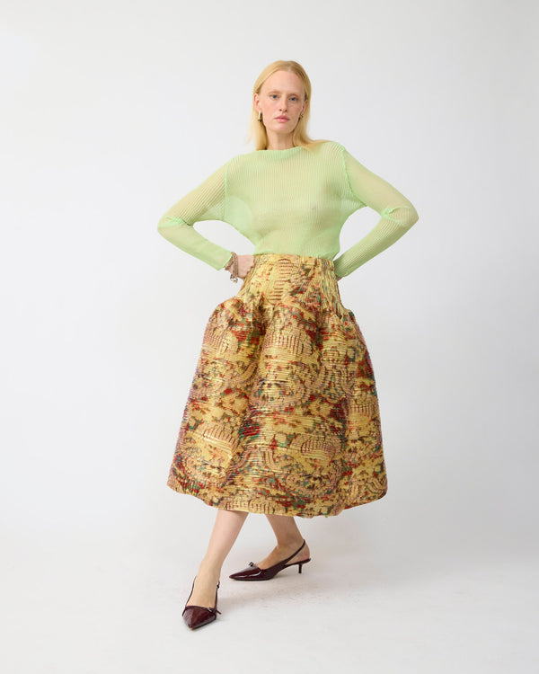 Kenza Handpleated Skirt in Iridescent Jim