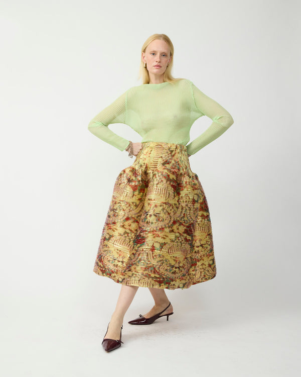 Kenza Handpleated Skirt in Iridescent Jim