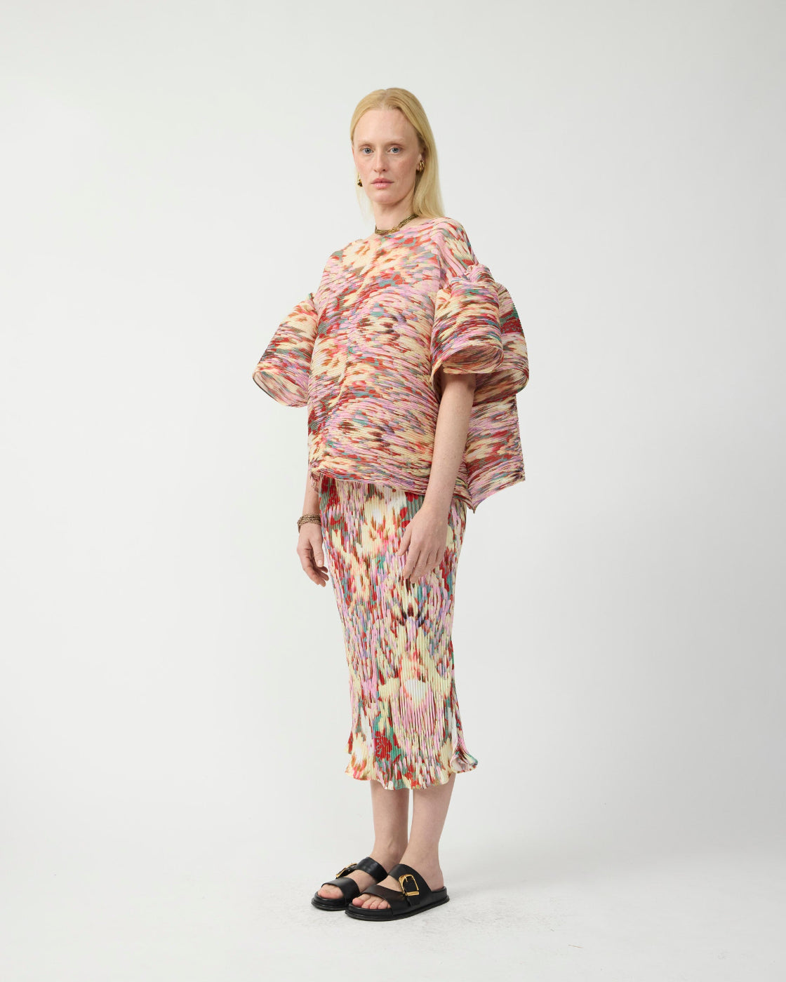 Robin Handpleated Top in Jim