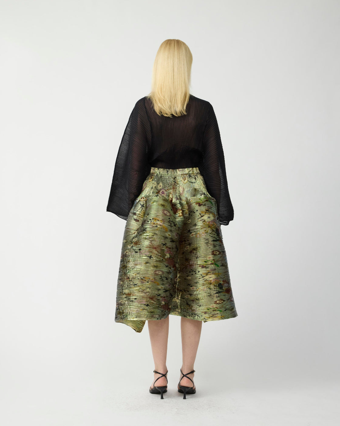 Kenza Handpleated Skirt in Iridescent Frances