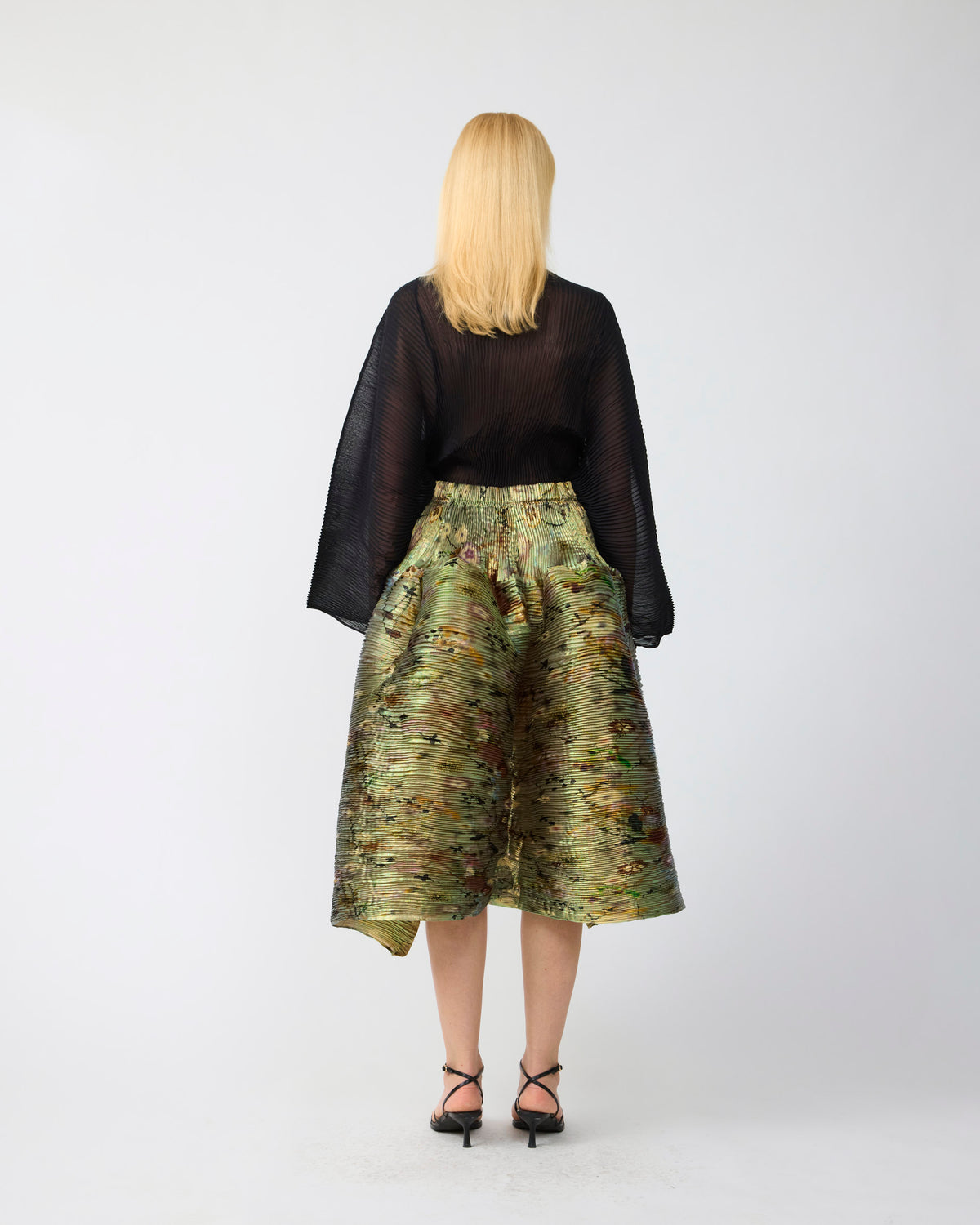 Kenza Handpleated Skirt in Iridescent Frances