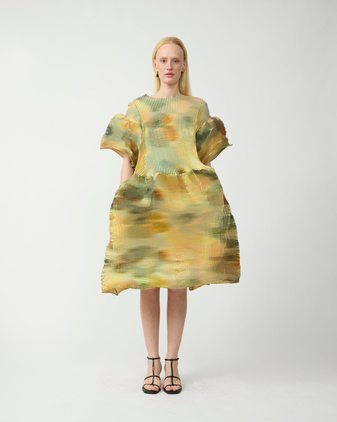 Thekla Pleated Dress in Iridescent Maris