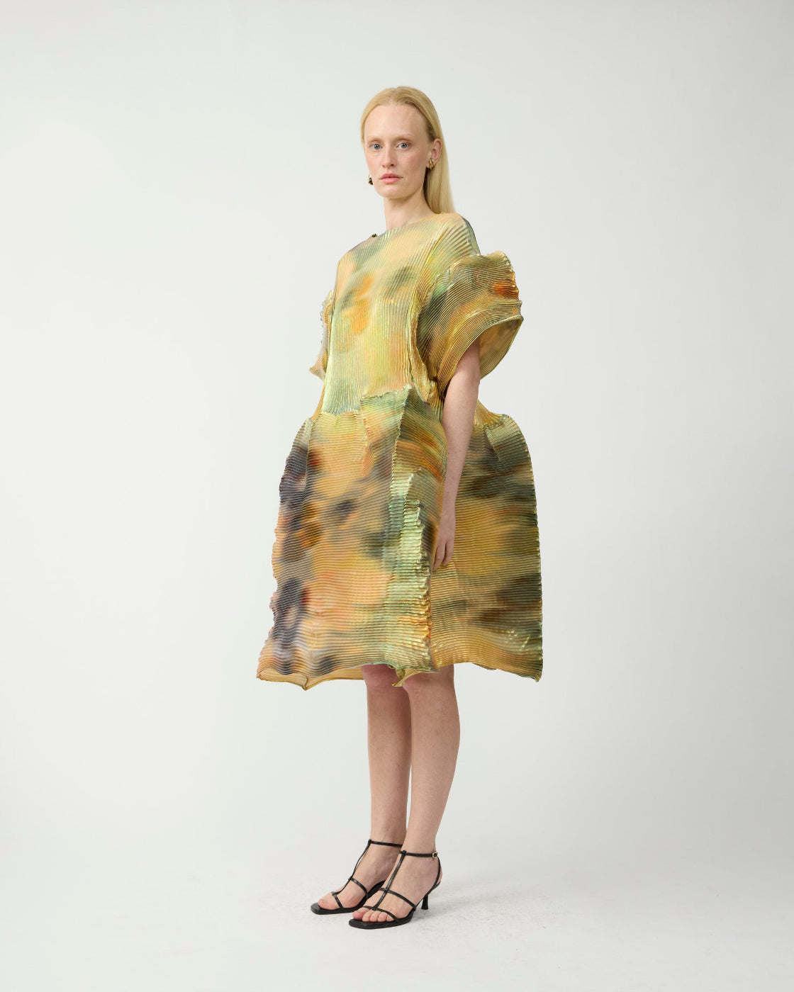 Thekla Pleated Dress in Iridescent Maris
