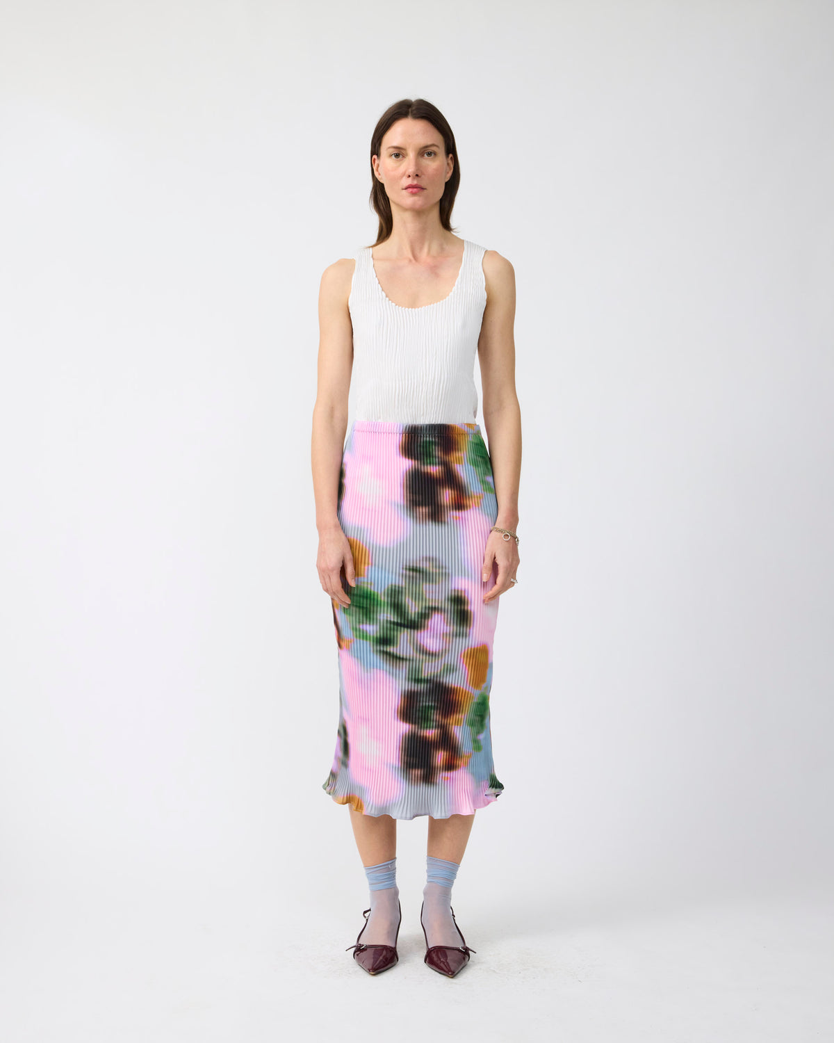 Milla Pleated Skirt in Maris