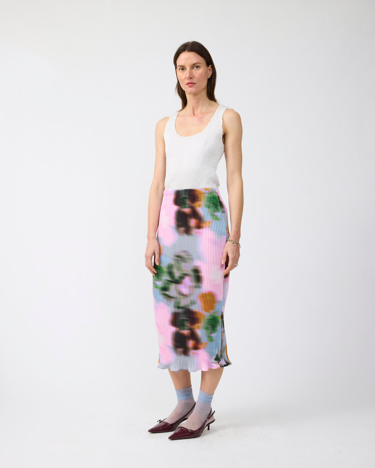 Milla Pleated Skirt in Maris