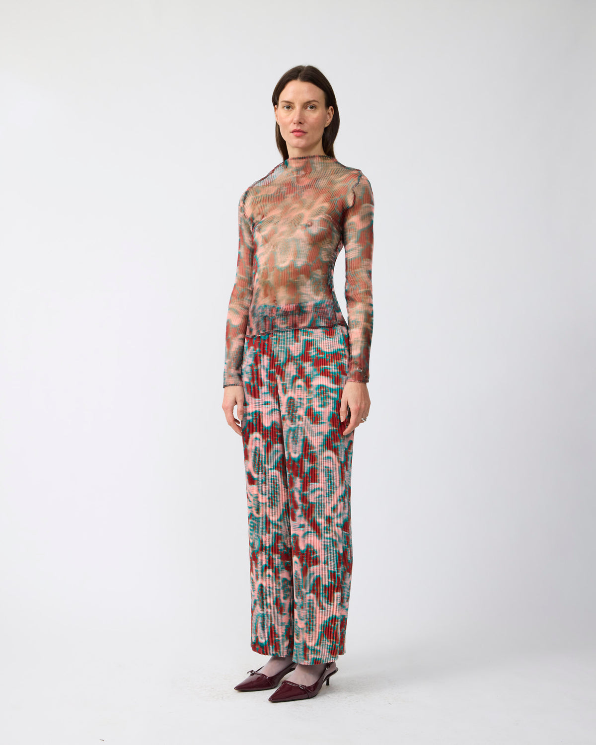 Lee Pleated Top in Transparent Gallia