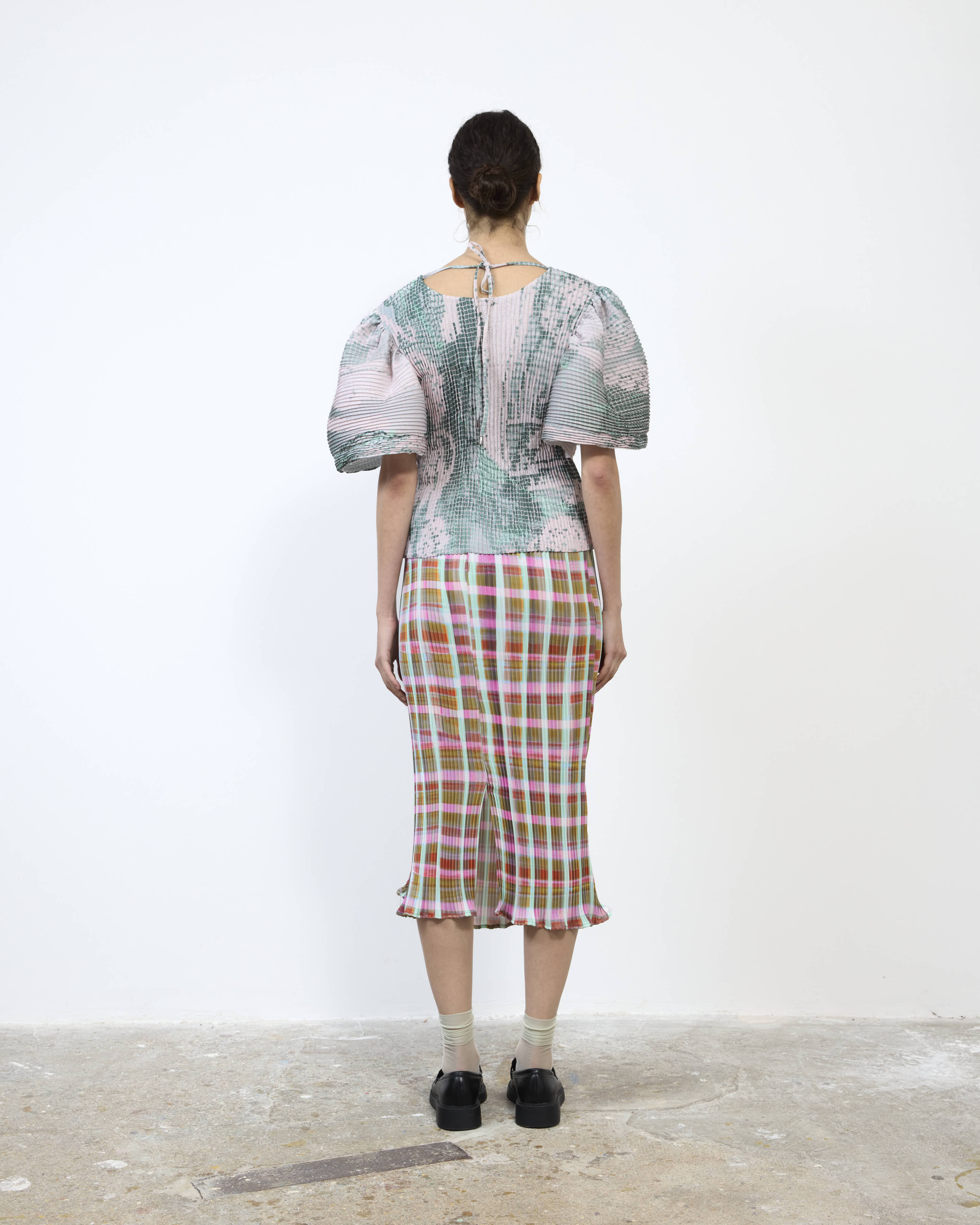 HANDPLEATED KARLOTTA TOP IN SERAPHIN