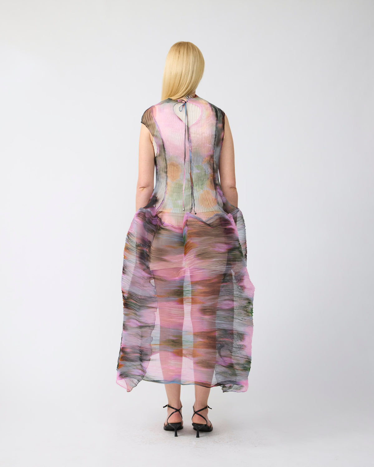 Maya Handpleated Dress in Transparent Maris