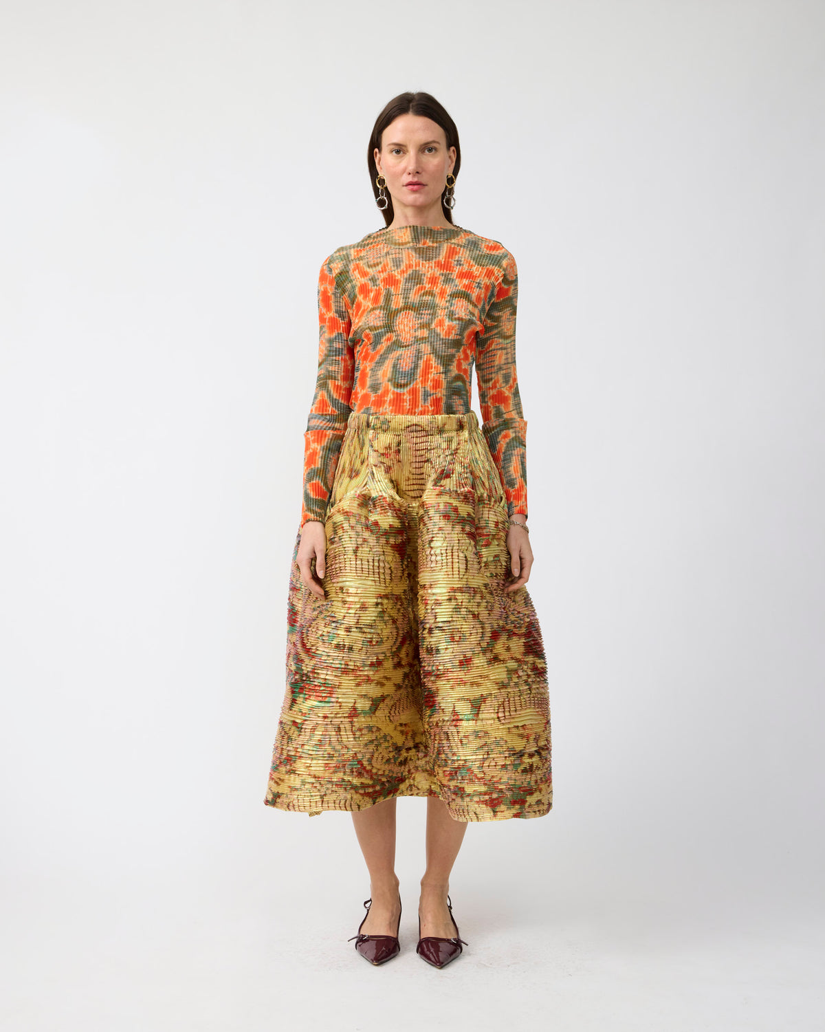 Kenza Handpleated Skirt in Iridescent Jim