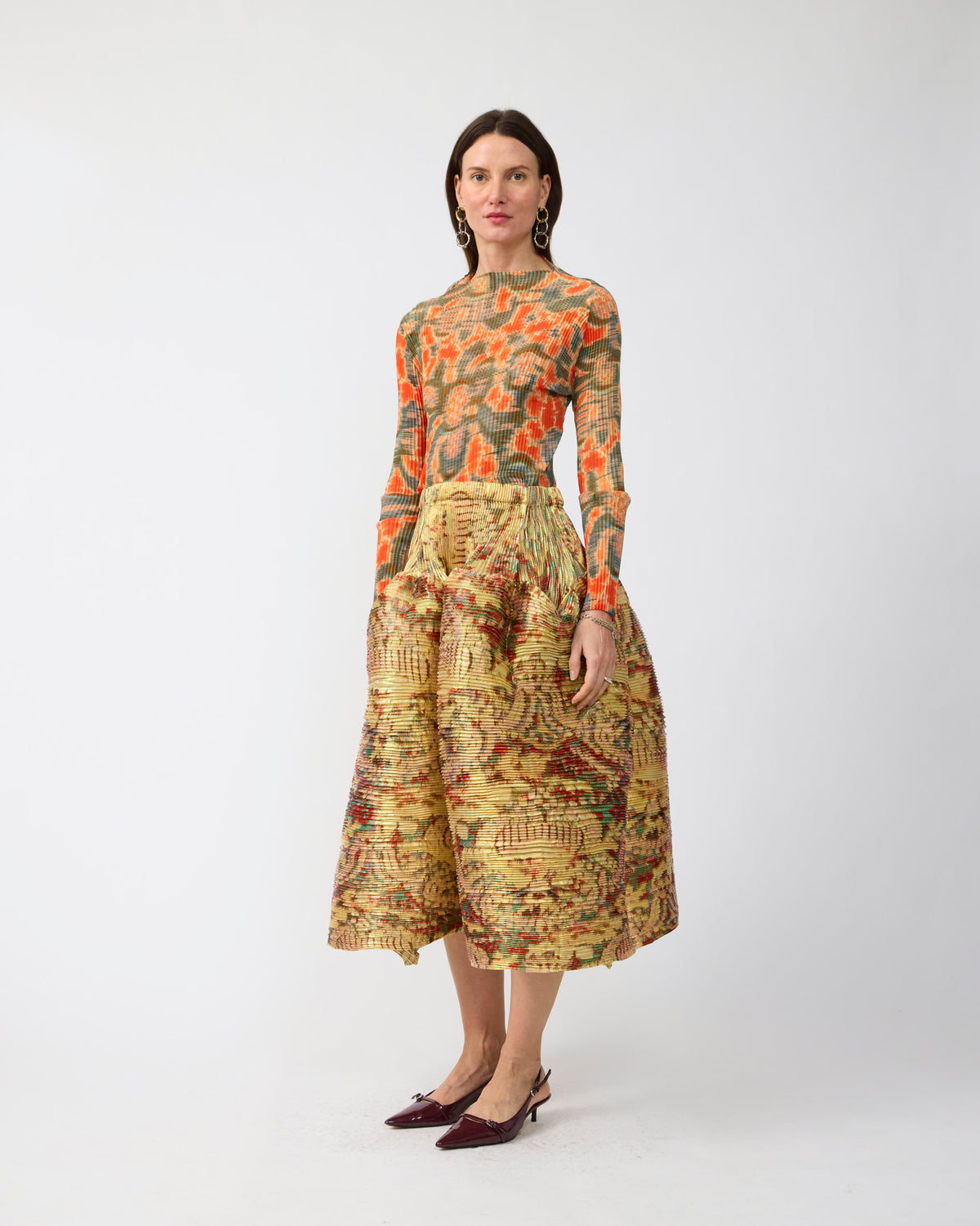 Kenza Handpleated Skirt in Iridescent Jim
