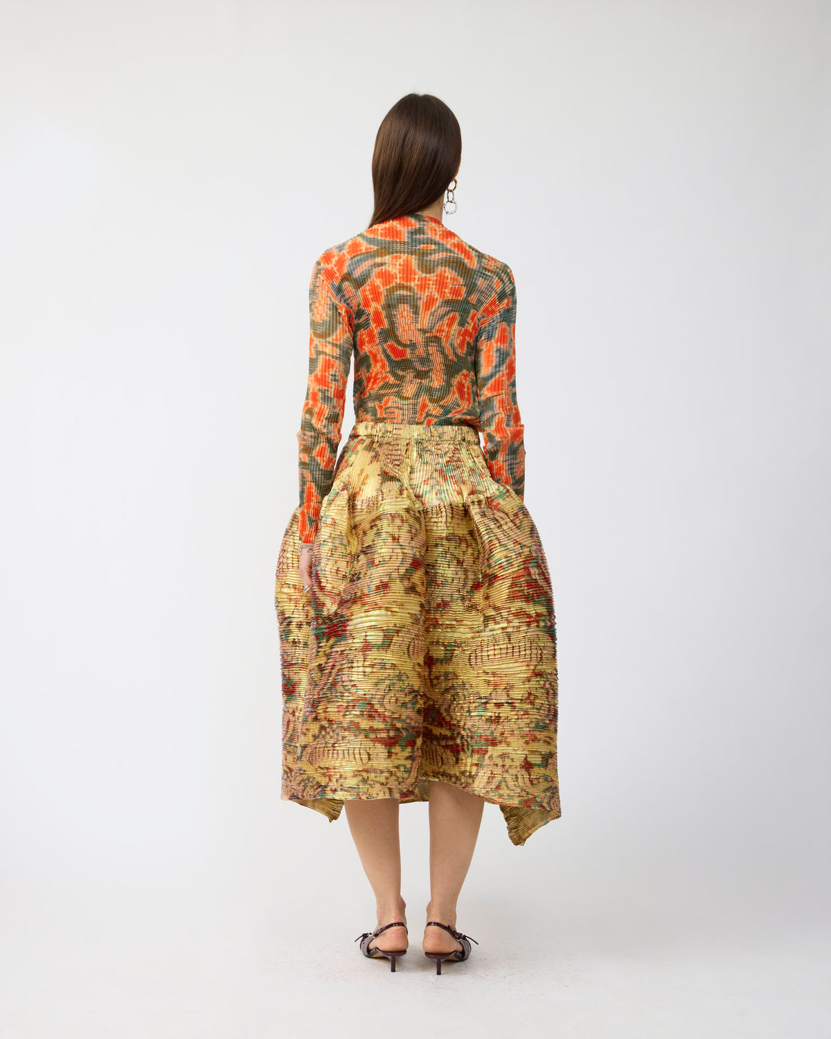 Kenza Handpleated Skirt in Iridescent Jim
