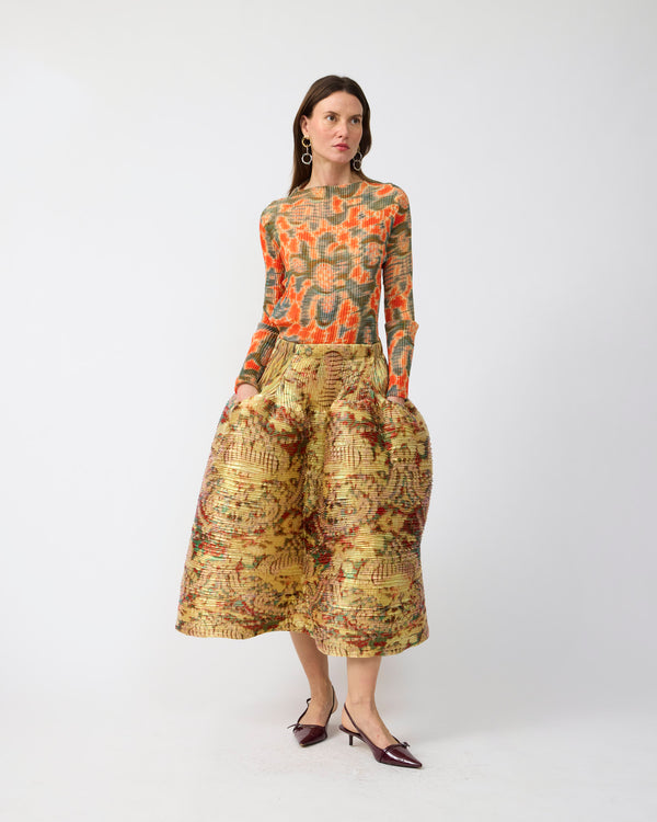 Kenza Handpleated Skirt in Iridescent Jim