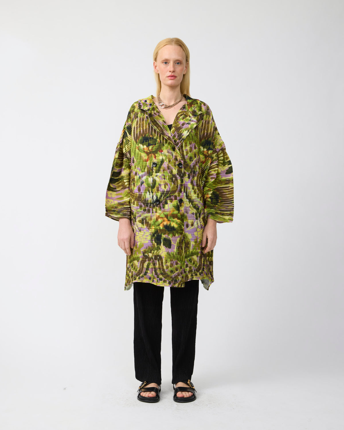 Johan Handpleated Coat in Jim