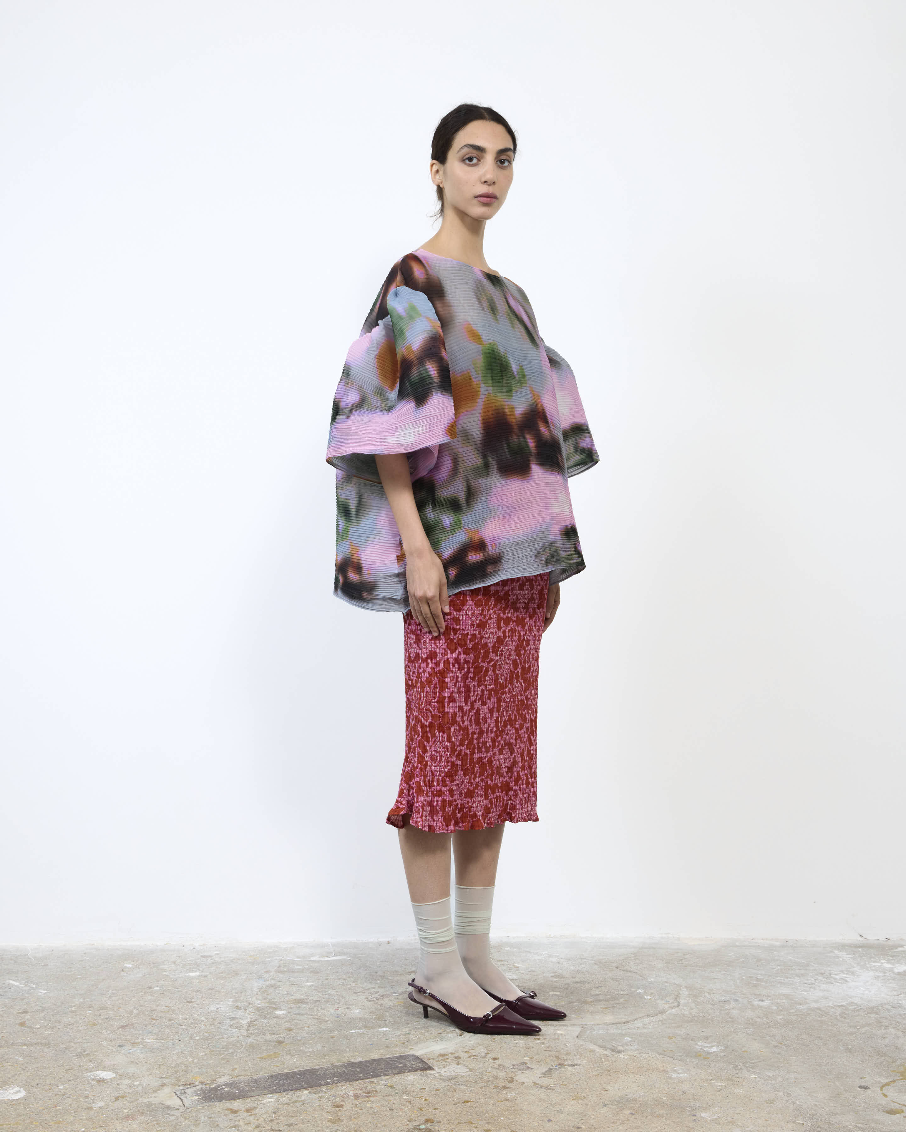 HANDPLEATED ROBIN TOP IN MARIS