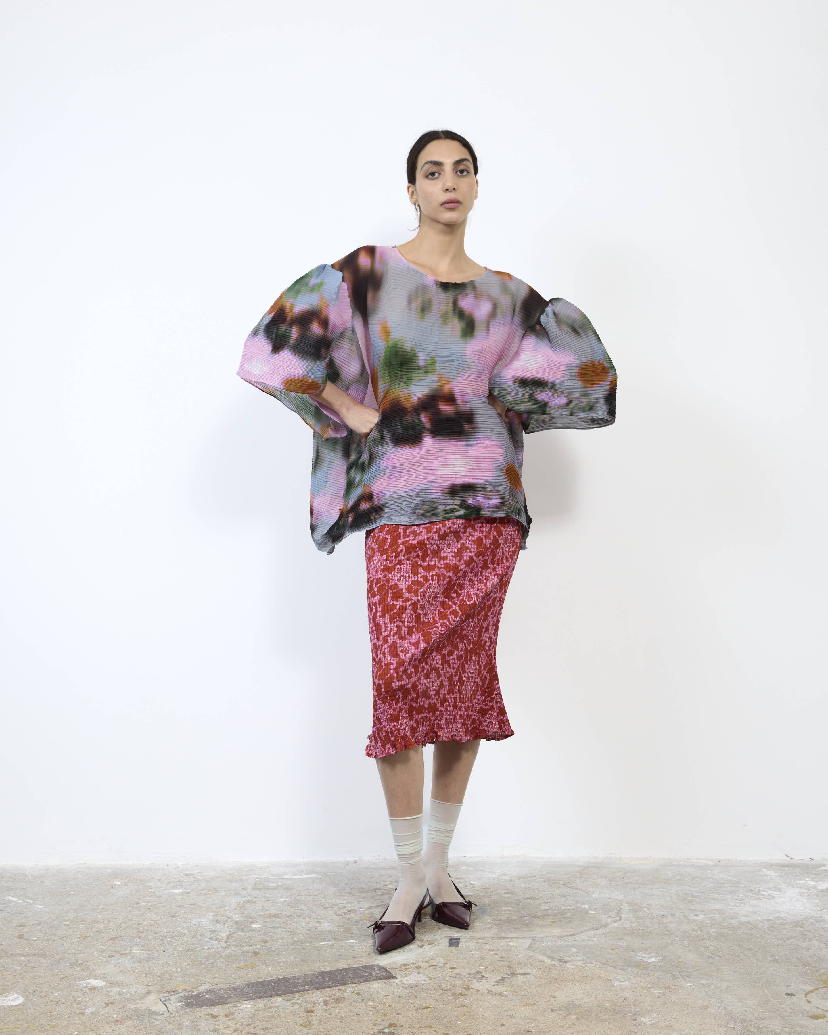 HANDPLEATED ROBIN TOP IN MARIS