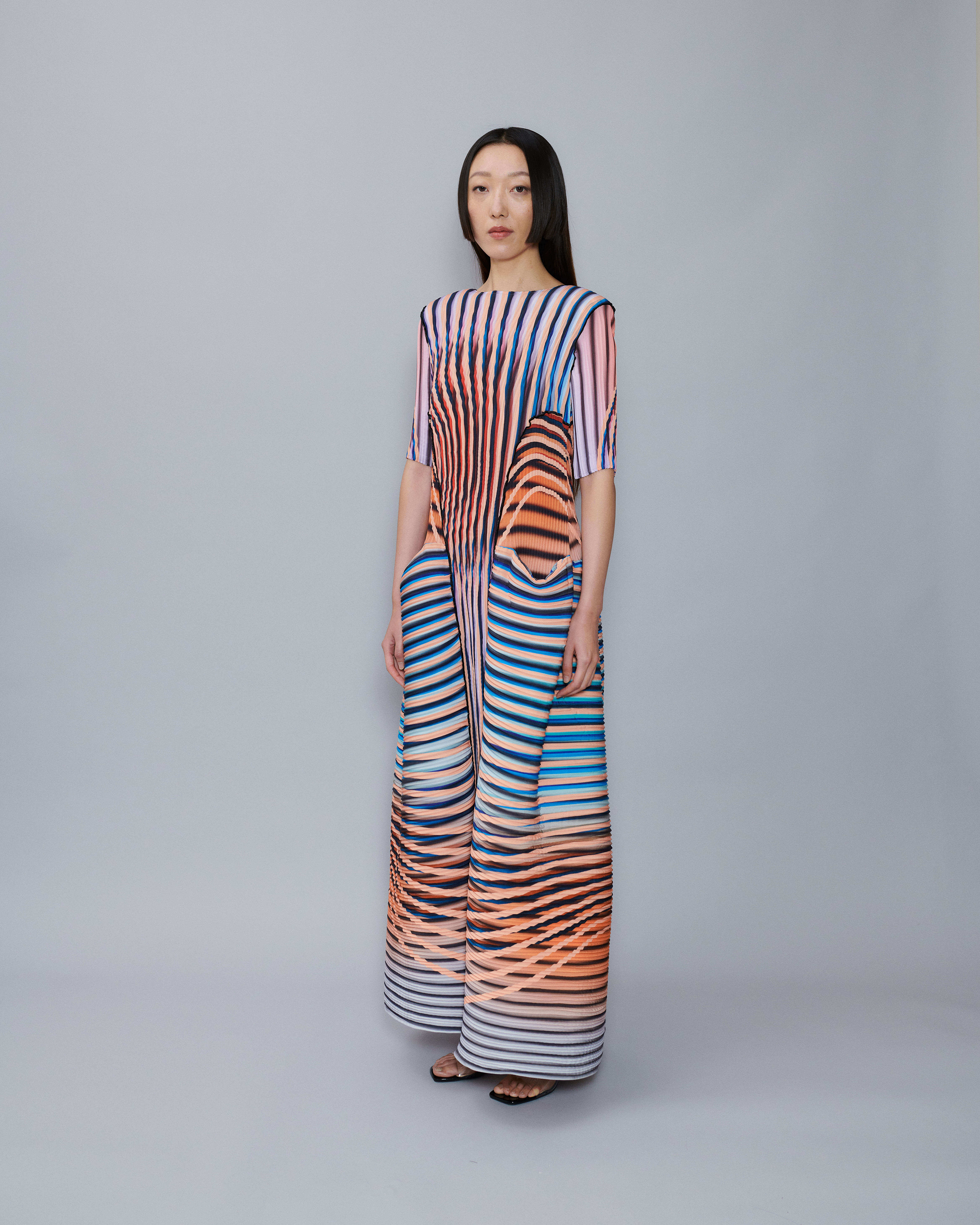 Handpleated Uma Dress in Elio