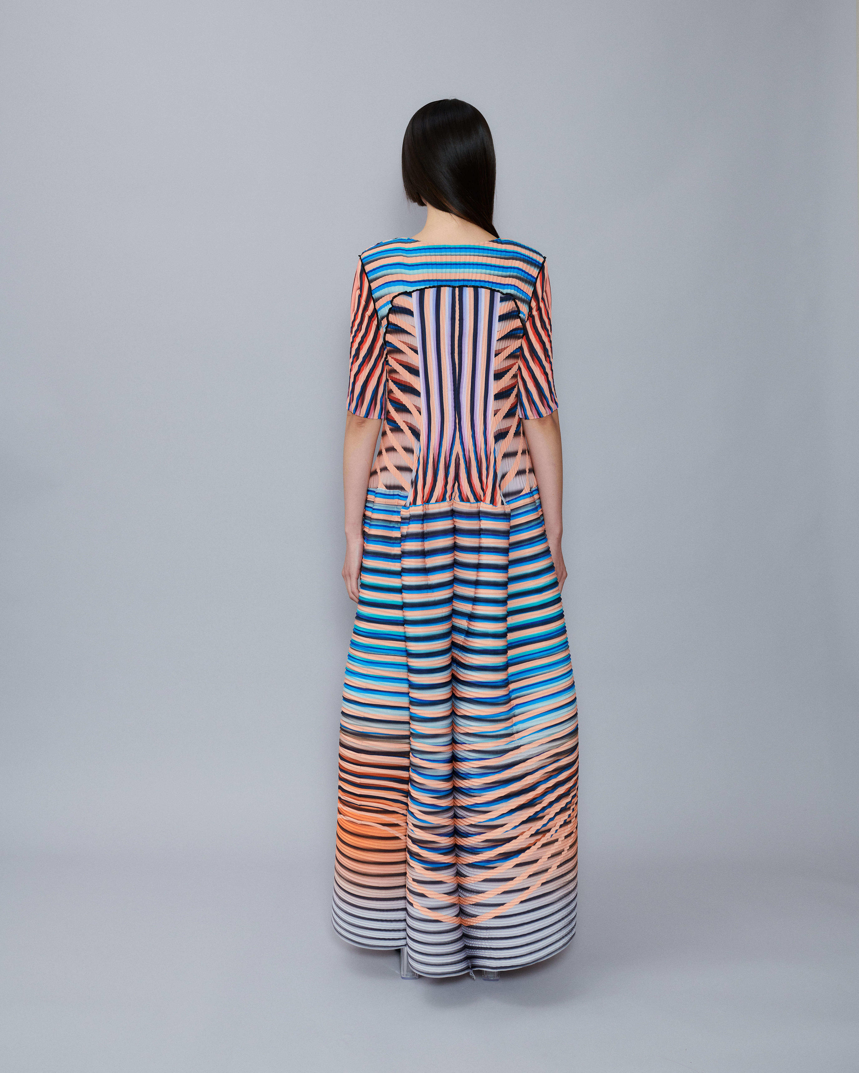 Handpleated Uma Dress in Elio