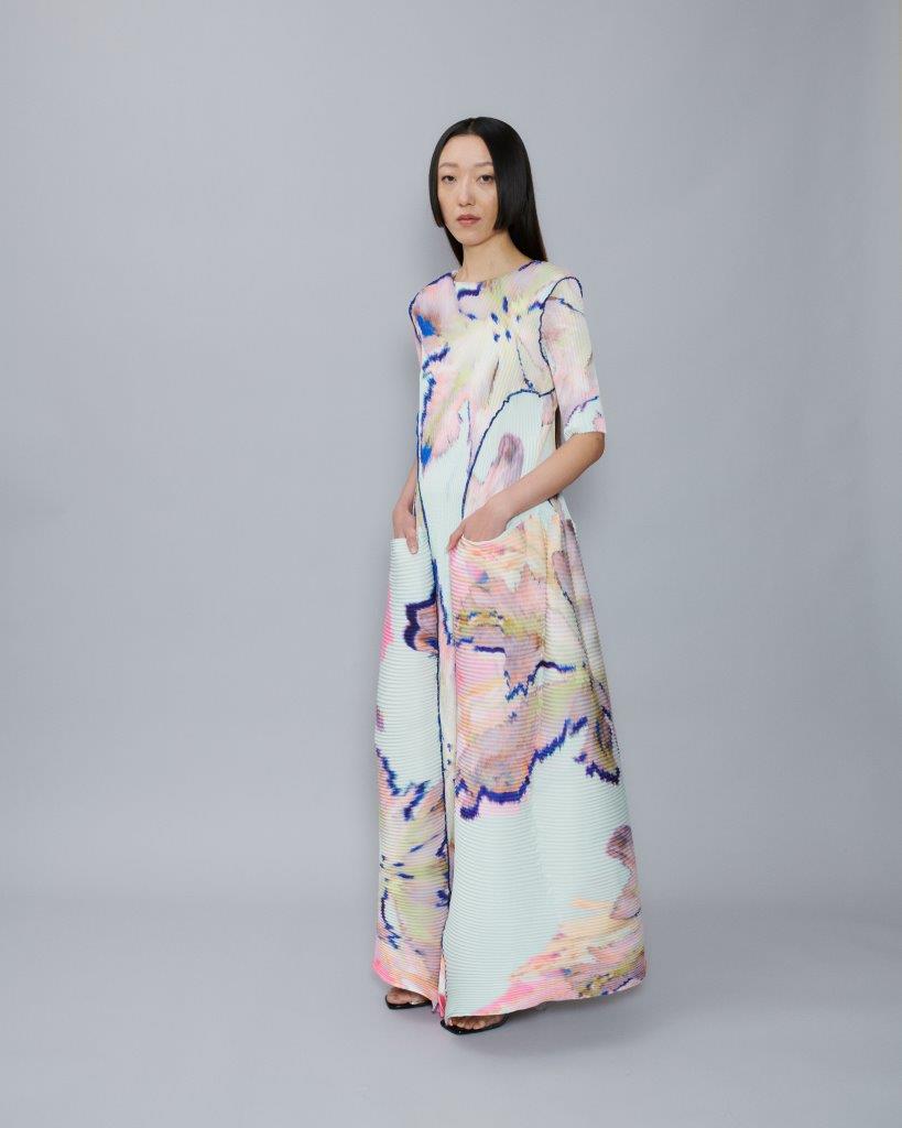 Handpleated Uma Dress in Hilde