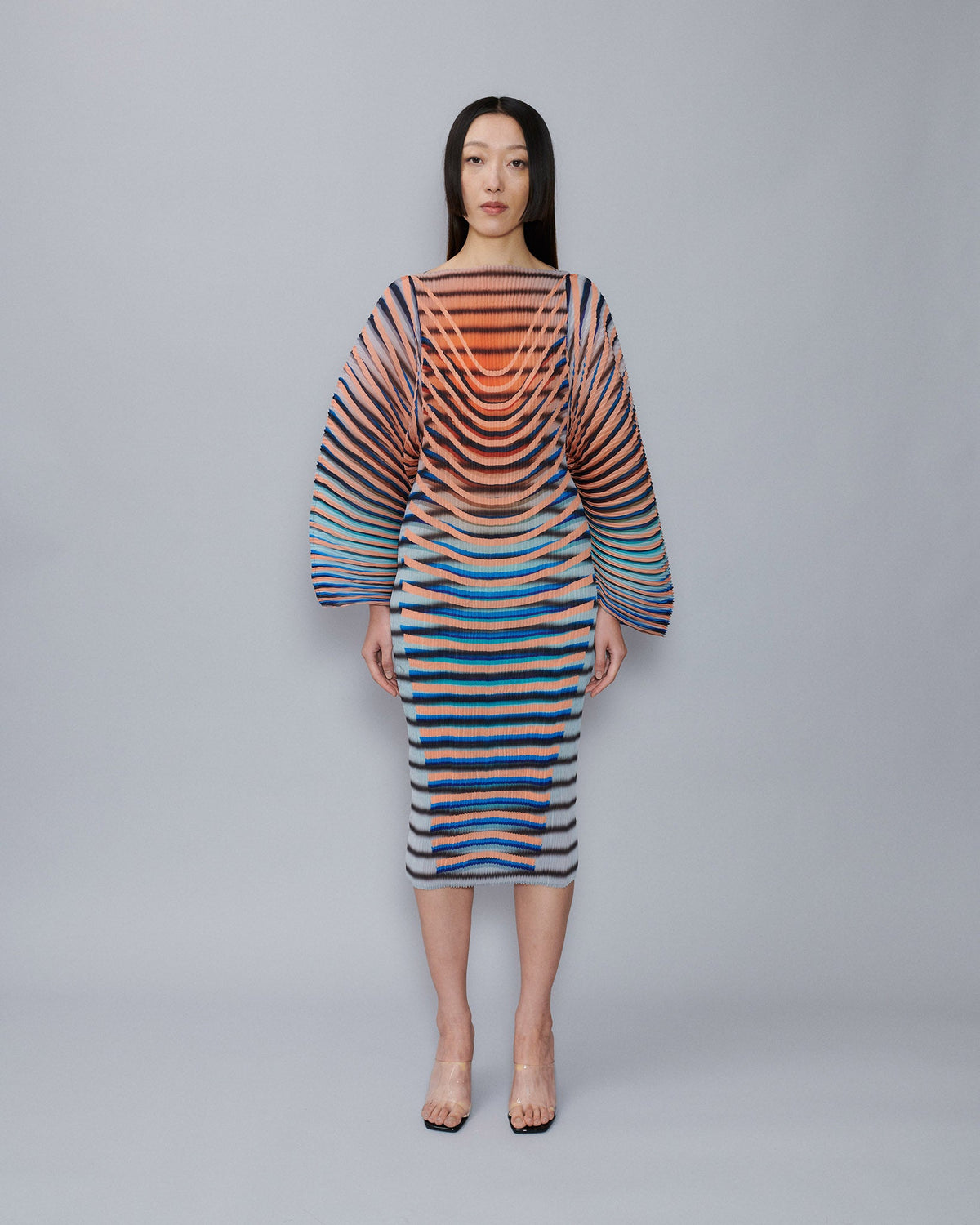 Handpleated Ramo Dress in Elio