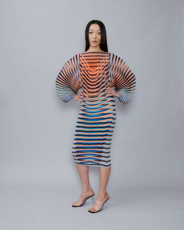 Handpleated Ramo Dress in Elio