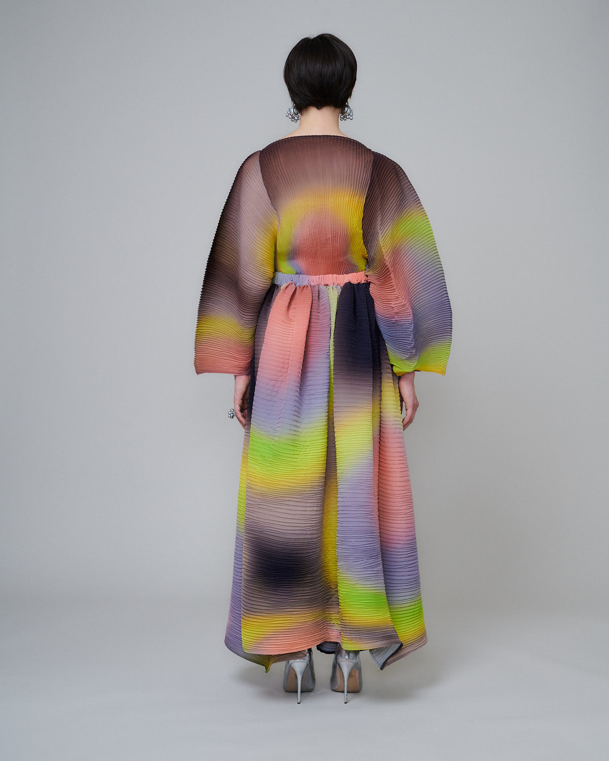Gaia Handpleated Skirt in Rainbow Rain