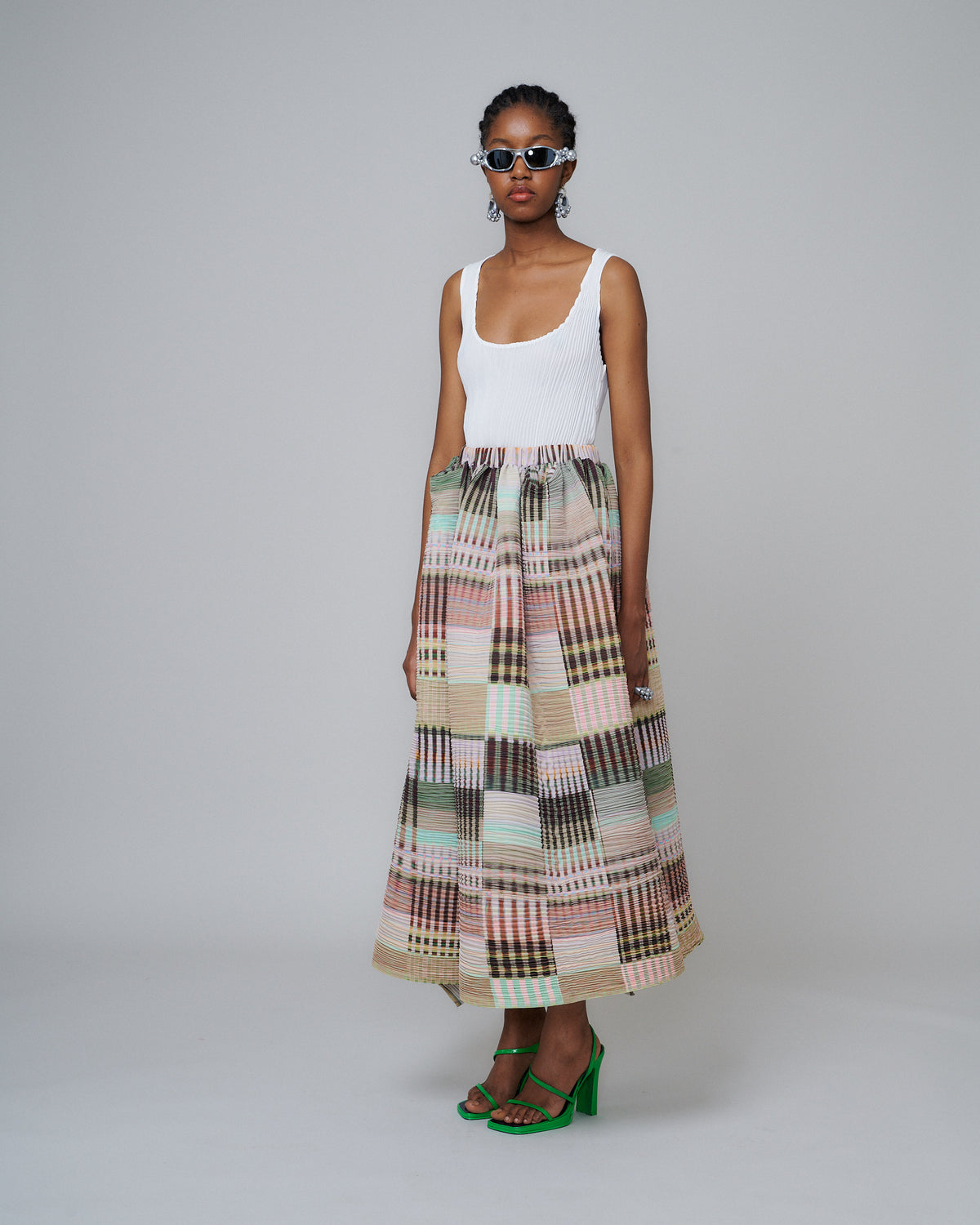 Gaia Handpleated Skirt in Holm