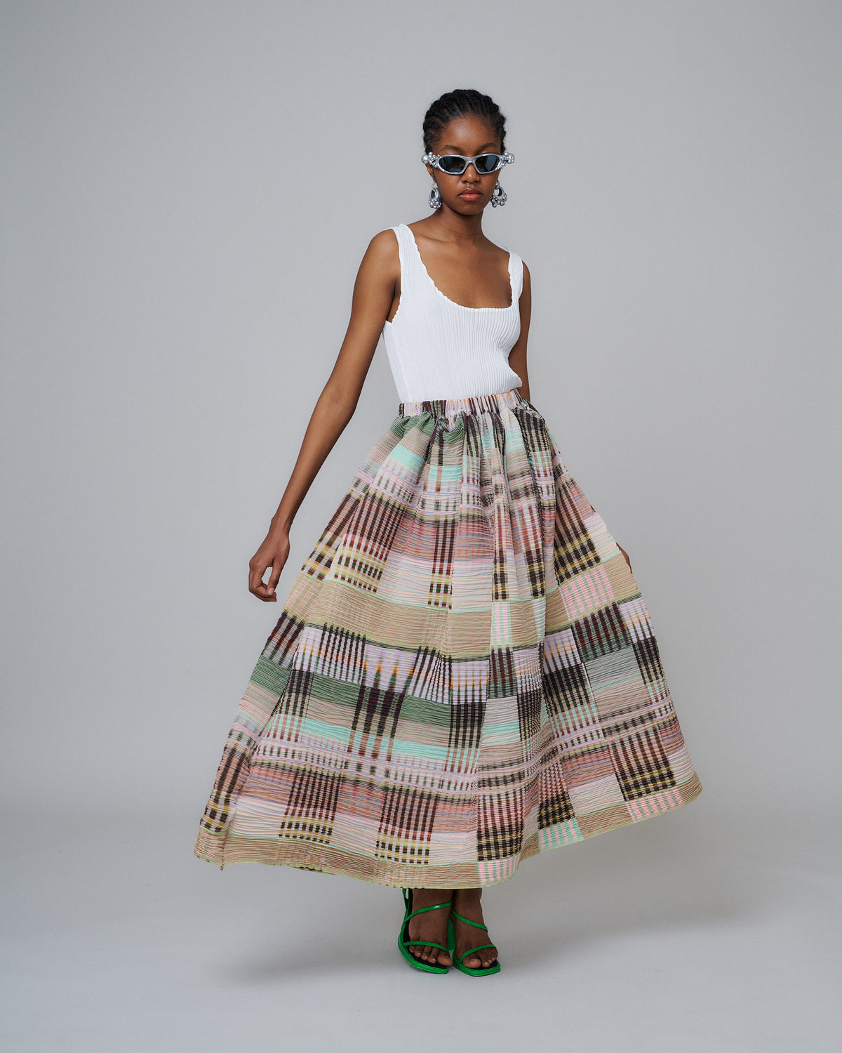 Gaia Handpleated Skirt in Holm