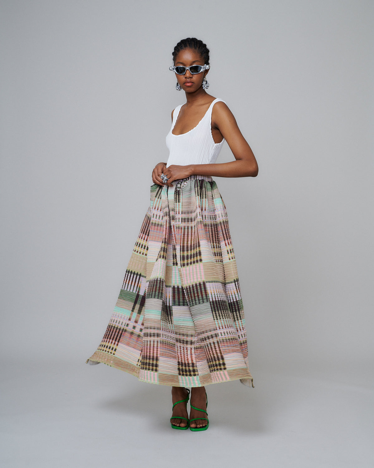 Gaia Handpleated Skirt in Holm