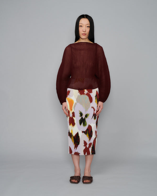 Rana Handpleated Top in Burgundy